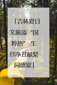 吉林夏日文旅添“国粹热” 生旦净丑献梨园盛宴