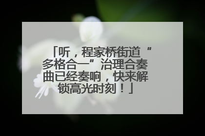 听，程家桥街道“多格合一”治理合奏曲已经奏响，快来解锁高光时刻！