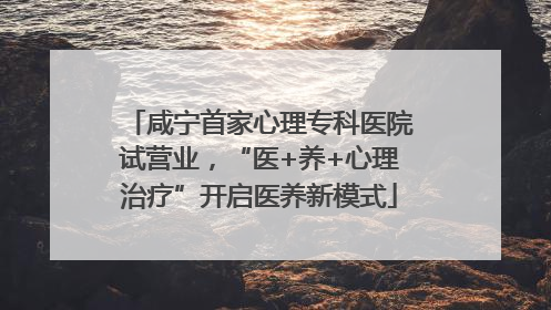 咸宁首家心理专科医院试营业，“医+养+心理治疗”开启医养新模式