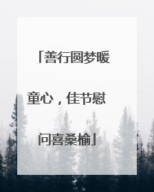 善行圆梦暖童心，佳节慰问喜桑榆