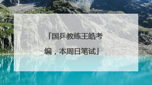 国乒教练王皓考编，本周日笔试