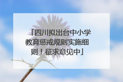 四川拟出台中小学教育惩戒规则实施细则！征求意见中
