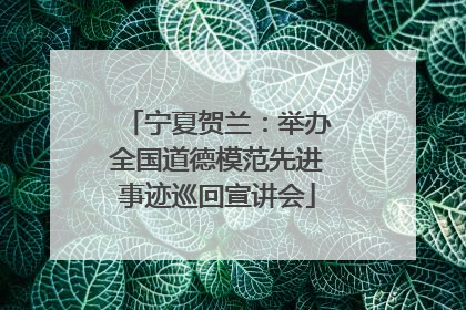 宁夏贺兰：举办全国道德模范先进事迹巡回宣讲会