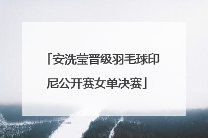 安洗莹晋级羽毛球印尼公开赛女单决赛