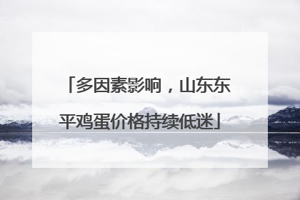 多因素影响，山东东平鸡蛋价格持续低迷