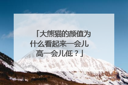 大熊猫的颜值为什么看起来一会儿高一会儿低？