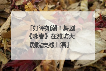 好评如潮！舞剧《咏春》在潍坊大剧院震撼上演