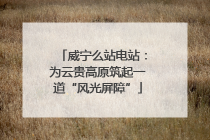 威宁么站电站：为云贵高原筑起一道“风光屏障”