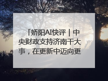 娇阳AI快评｜中央财政支持济南干大事，在更新中迈向更“新”的未来