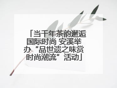 当千年茶韵邂逅国际时尚 安溪举办“品世遗之味赏时尚潮流”活动