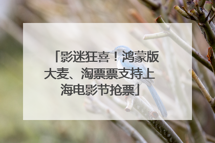 影迷狂喜！鸿蒙版大麦、淘票票支持上海电影节抢票