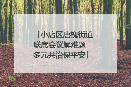 小店区唐槐街道联席会议解难题 多元共治保平安