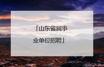 山东省属事业单位招聘