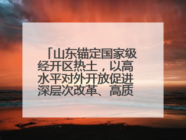 山东锚定国家级经开区热土，以高水平对外开放促进深层次改革、高质量发展