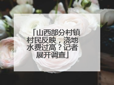 山西部分村镇村民反映，浇地水费过高？记者展开调查
