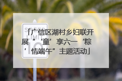 广信区湖村乡妇联开展“‘童’享六一‘粽’情端午”主题活动
