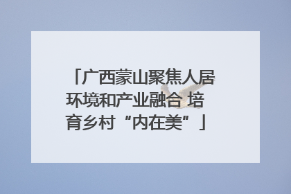 广西蒙山聚焦人居环境和产业融合 培育乡村“内在美”