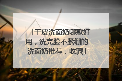 干皮洗面奶哪款好用，洗完脸不紧绷的洗面奶推荐，收藏
