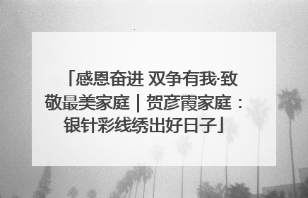 感恩奋进 双争有我·致敬最美家庭｜贺彦霞家庭：银针彩线绣出好日子