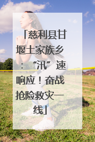 慈利县甘堰土家族乡：“汛”速响应！奋战抢险救灾一线
