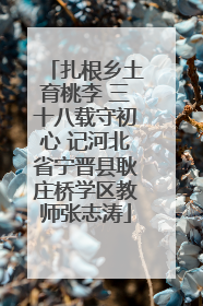 扎根乡土育桃李 三十八载守初心 记河北省宁晋县耿庄桥学区教师张志涛