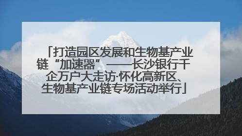 打造园区发展和生物基产业链“加速器”——长沙银行千企万户大走访·怀化高新区、生物基产业链专场活动举行