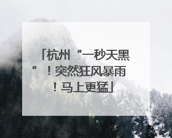 杭州“一秒天黑”！突然狂风暴雨！马上更猛