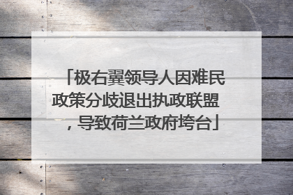 极右翼领导人因难民政策分歧退出执政联盟，导致荷兰政府垮台