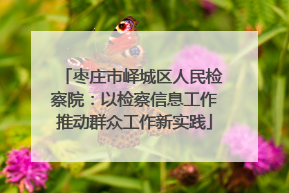 枣庄市峄城区人民检察院：以检察信息工作推动群众工作新实践