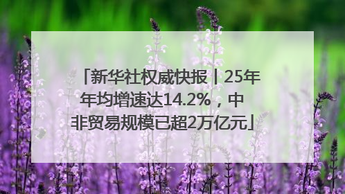 新华社权威快报丨25年年均增速达14.2%，中非贸易规模已超2万亿元