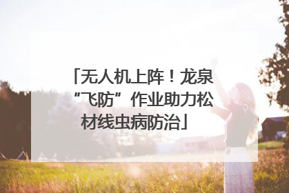 无人机上阵！龙泉“飞防”作业助力松材线虫病防治