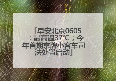 早安北京0605：最高温37℃；今年首期京牌小客车司法处置启动