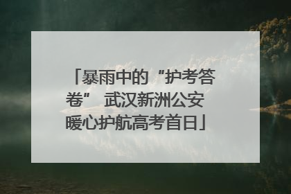 暴雨中的“护考答卷” 武汉新洲公安暖心护航高考首日