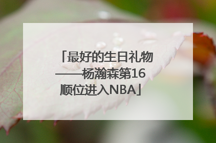 最好的生日礼物——杨瀚森第16顺位进入NBA