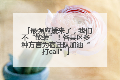 最强应援来了，我们不“散装”！各县区多种方言为宿迁队加油“打call”