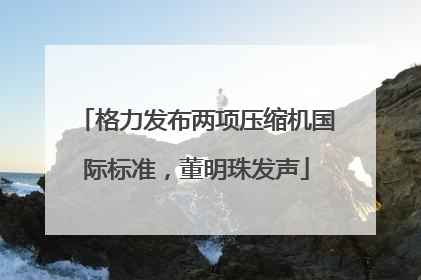 格力发布两项压缩机国际标准，董明珠发声