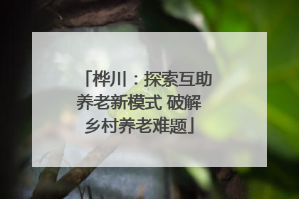 桦川：探索互助养老新模式 破解乡村养老难题
