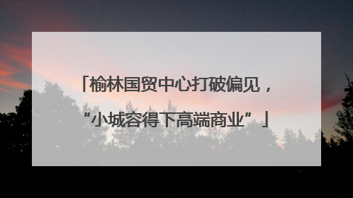 榆林国贸中心打破偏见，“小城容得下高端商业”
