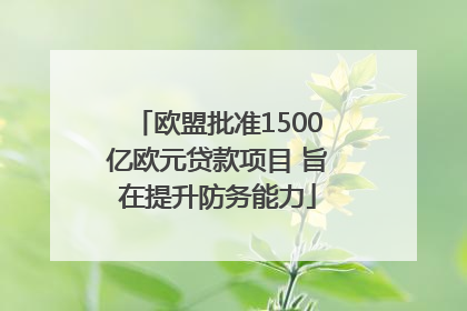 欧盟批准1500亿欧元贷款项目 旨在提升防务能力