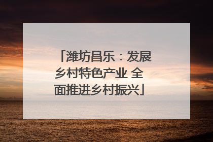 潍坊昌乐：发展乡村特色产业 全面推进乡村振兴