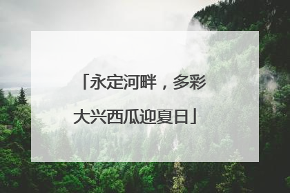永定河畔，多彩大兴西瓜迎夏日