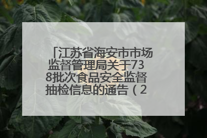 江苏省海安市市场监督管理局关于738批次食品安全监督抽检信息的通告（2025年第4期）