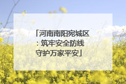 河南南阳宛城区：筑牢安全防线 守护万家平安