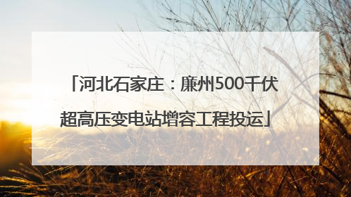 河北石家庄：廉州500千伏超高压变电站增容工程投运
