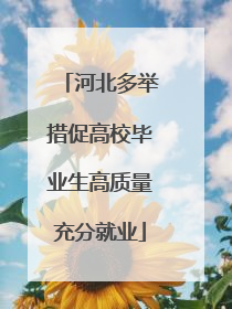 河北多举措促高校毕业生高质量充分就业