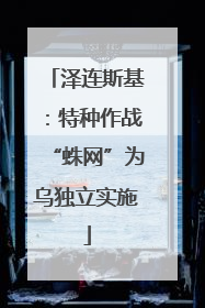 泽连斯基：特种作战“蛛网”为乌独立实施