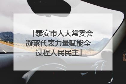 泰安市人大常委会凝聚代表力量赋能全过程人民民主