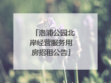 洛浦公园北岸经营服务用房招租公告