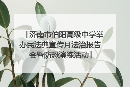 济南市伯阳高级中学举办民法典宣传月法治报告会暨防恐演练活动