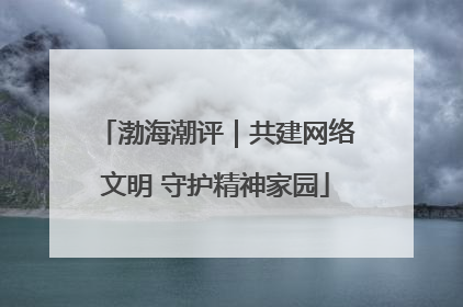 渤海潮评｜共建网络文明 守护精神家园